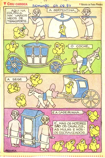 Página original do Criu Carioca sobre o transporte no Rio antigo.