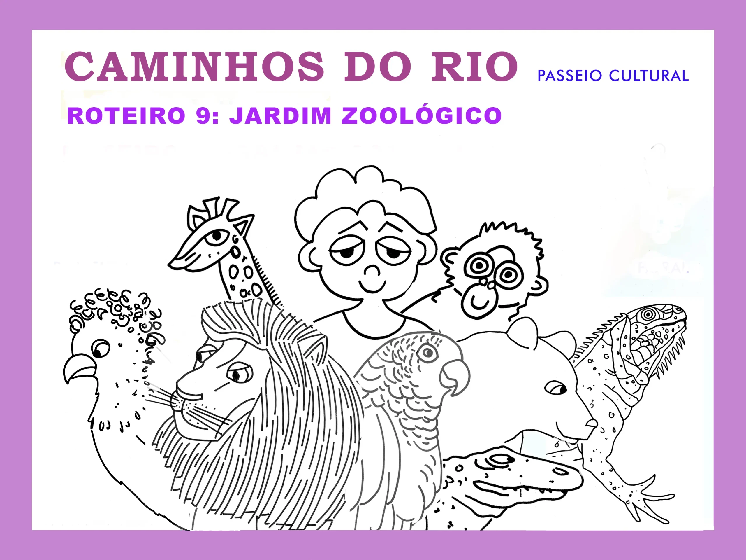Animais do Jardim Zoológico observados por crianças.